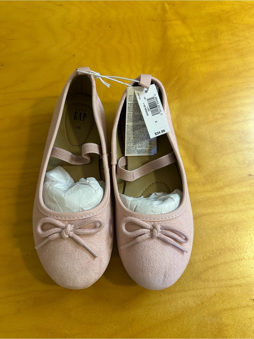 Baby Gap Little Girl Pink Ballet Flats Size 11 NWT